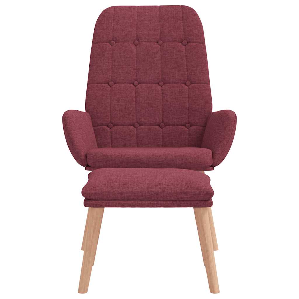 Relaxstoel met voetenbank stof wijnrood is nu te koop bij PeponiXL, paradijselijk wonen!