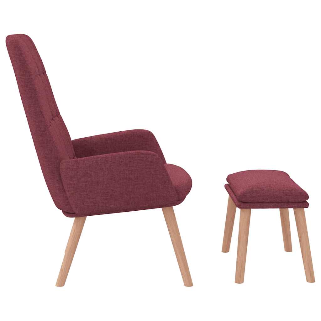 Relaxstoel met voetenbank stof wijnrood is nu te koop bij PeponiXL, paradijselijk wonen!