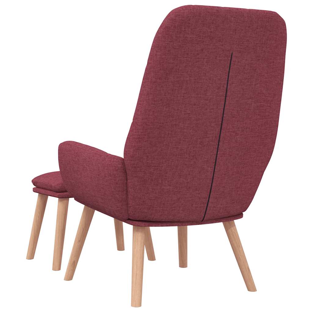Relaxstoel met voetenbank stof wijnrood is nu te koop bij PeponiXL, paradijselijk wonen!