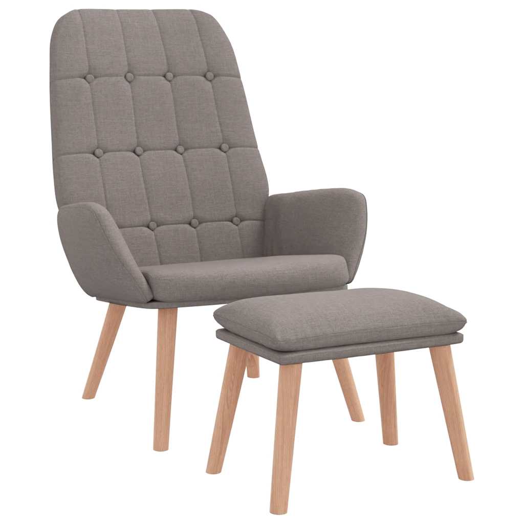 Relaxstoel met voetenbank stof taupe is nu te koop bij PeponiXL, paradijselijk wonen!