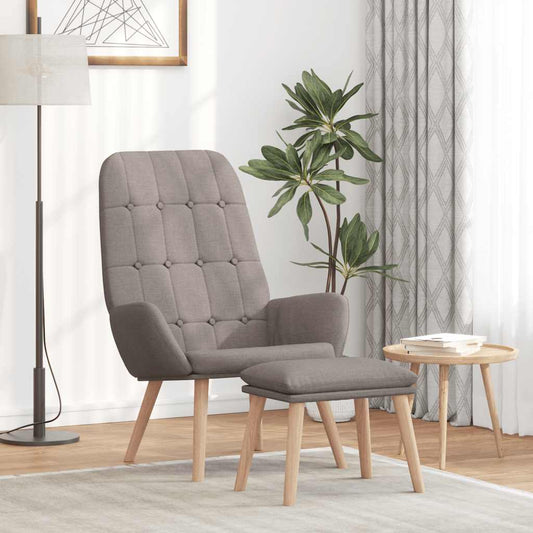Relaxstoel met voetenbank stof taupe is nu te koop bij PeponiXL, paradijselijk wonen!