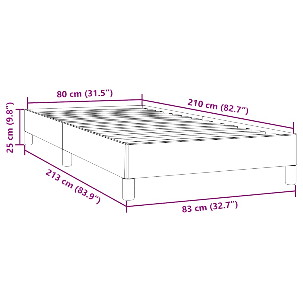 Boxspringbed zonder matras 80x210 cm fluweel lichtgrijs is nu te koop bij PeponiXL, paradijselijk wonen!
