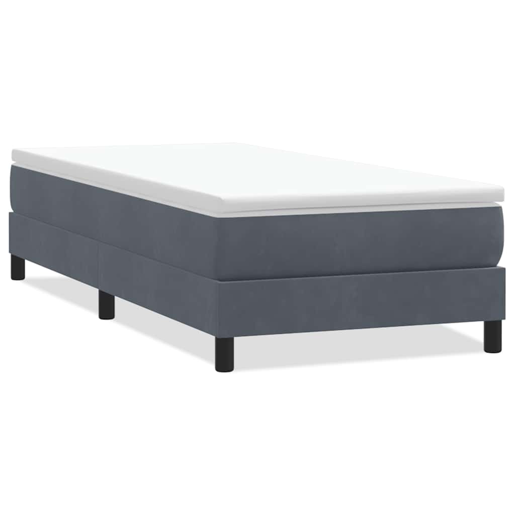 Boxspring zonder matras fluweel donkergrijs 80x210 cm is nu te koop bij PeponiXL, paradijselijk wonen!