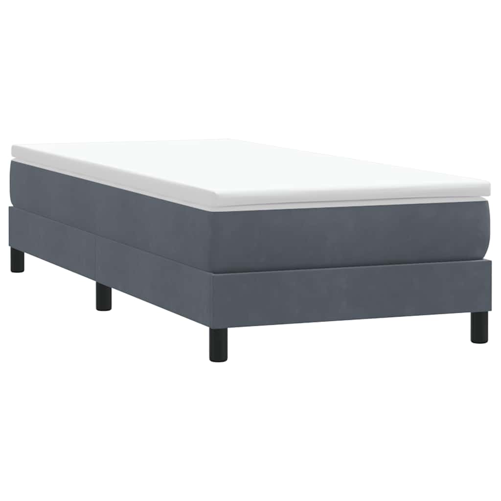 Boxspring zonder matras fluweel donkergrijs 80x210 cm is nu te koop bij PeponiXL, paradijselijk wonen!