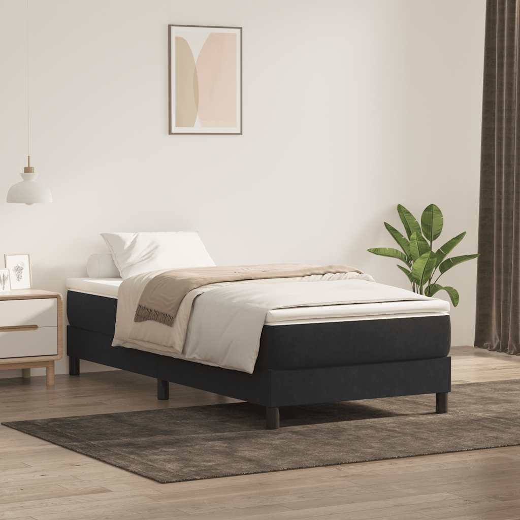 Boxspring zonder matras fluweel zwart 80x210 cm is nu te koop bij PeponiXL, paradijselijk wonen!