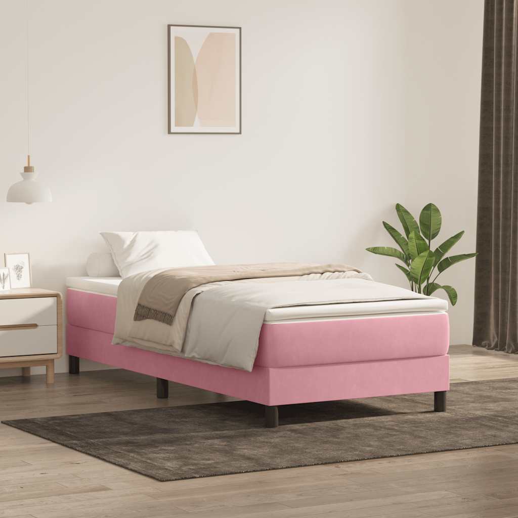 Boxspring zonder matras fluweel roze 80x210 cm is nu te koop bij PeponiXL, paradijselijk wonen!