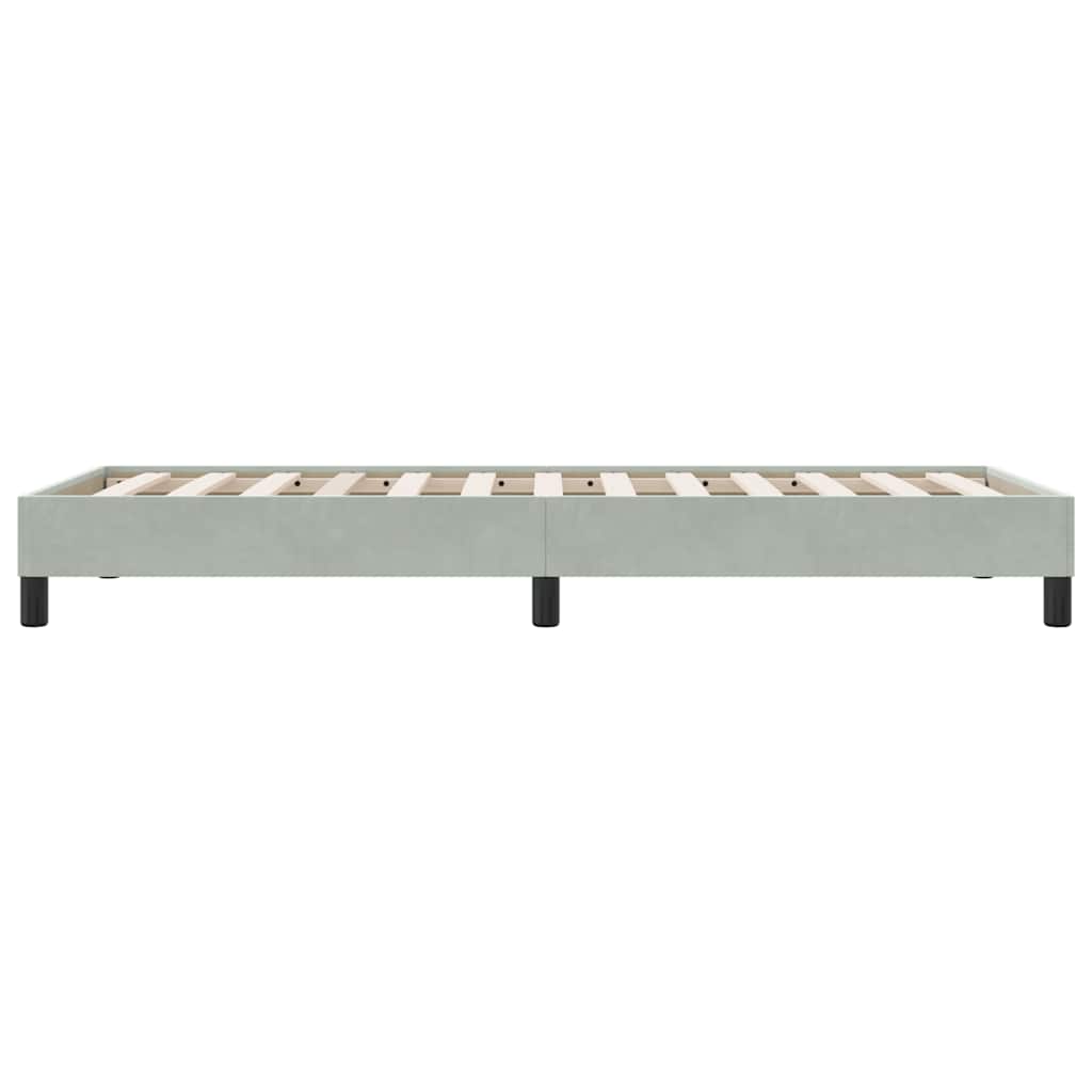 Boxspring zonder matras fluweel lichtgrijs 90x210 cm is nu te koop bij PeponiXL, paradijselijk wonen!