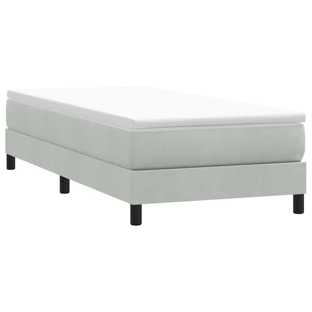 Boxspring zonder matras fluweel lichtgrijs 90x210 cm is nu te koop bij PeponiXL, paradijselijk wonen!