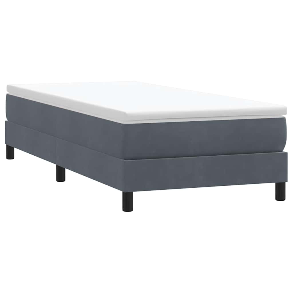 Boxspring zonder matras fluweel donkergrijs 90x210 cm is nu te koop bij PeponiXL, paradijselijk wonen!