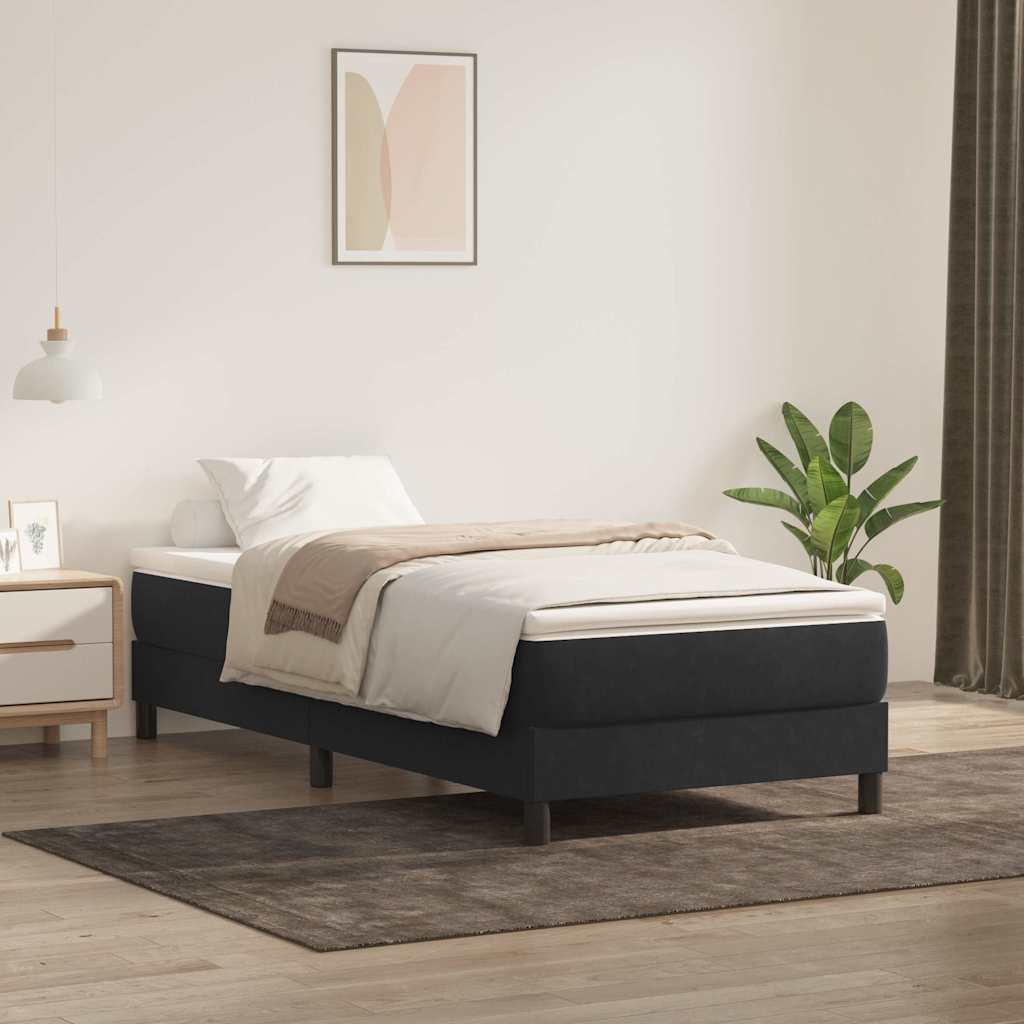 Boxspring zonder matras fluweel zwart 90x210 cm is nu te koop bij PeponiXL, paradijselijk wonen!