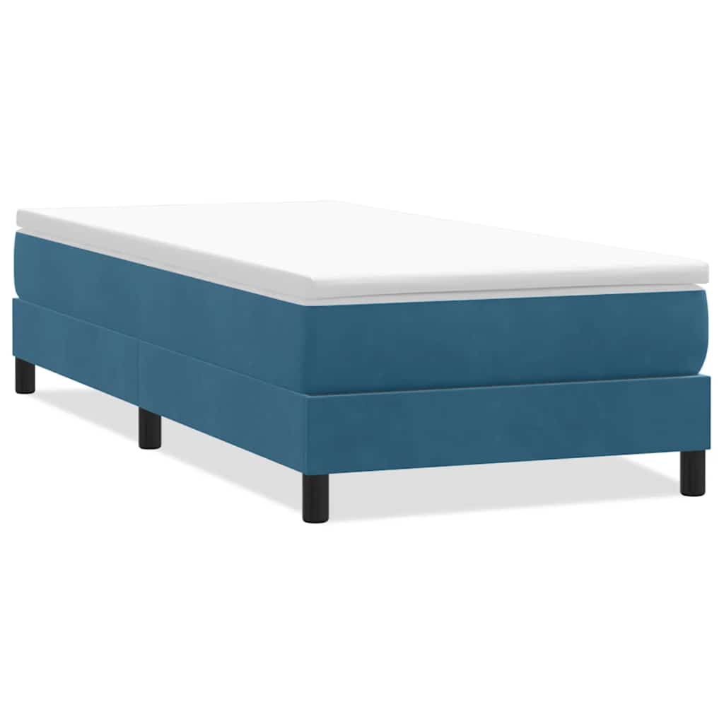 Boxspring zonder matras fluweel donkerblauw 90x210 cm is nu te koop bij PeponiXL, paradijselijk wonen!