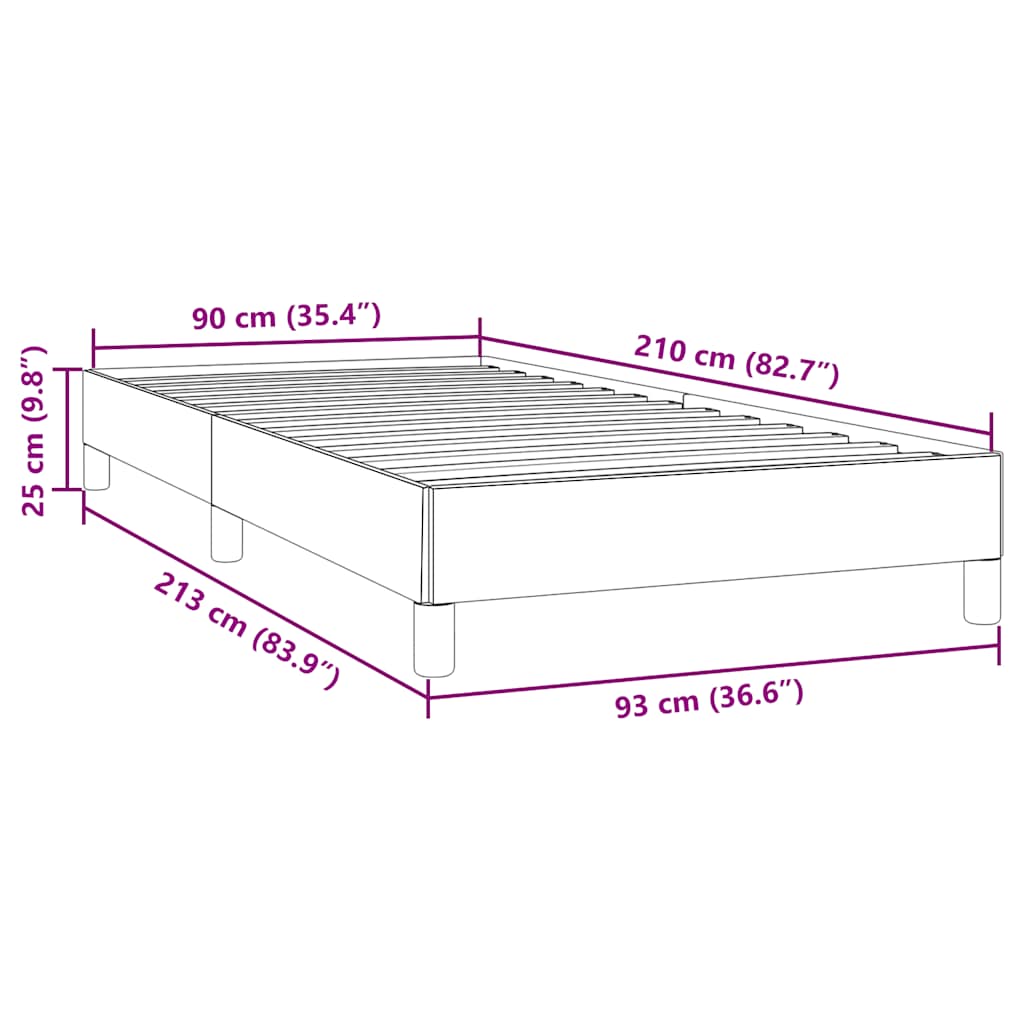 Boxspring zonder matras fluweel donkerblauw 90x210 cm is nu te koop bij PeponiXL, paradijselijk wonen!