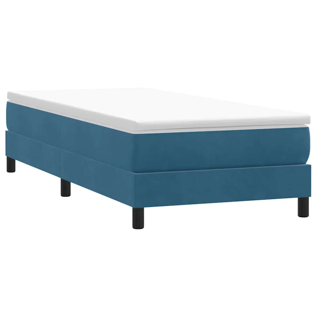 Boxspring zonder matras fluweel donkerblauw 90x210 cm is nu te koop bij PeponiXL, paradijselijk wonen!