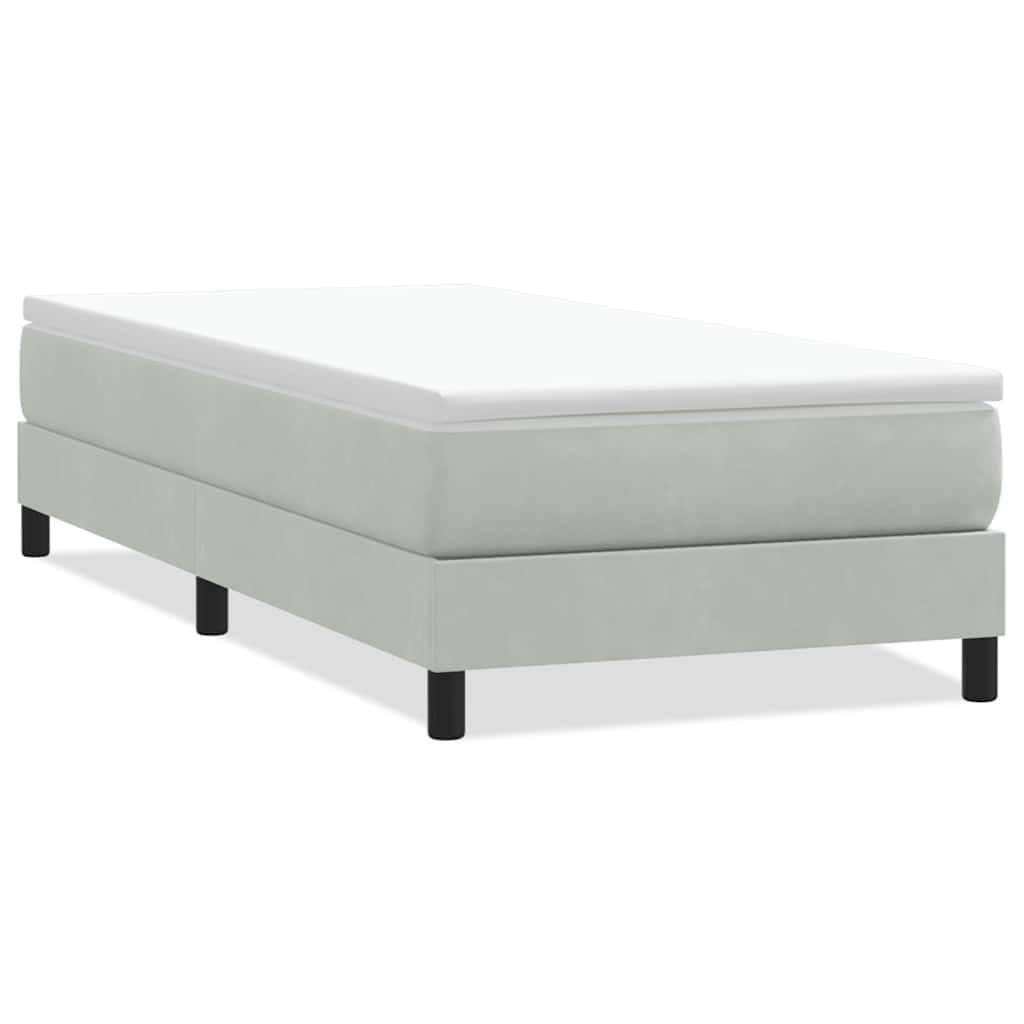 Boxspring zonder matras fluweel lichtgrijs 100x210 cm is nu te koop bij PeponiXL, paradijselijk wonen!