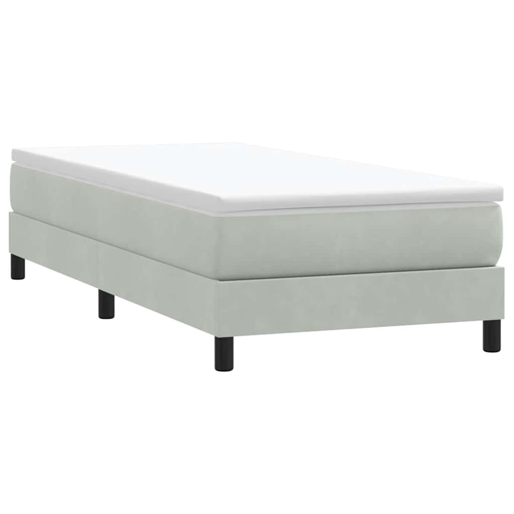 Boxspring zonder matras fluweel lichtgrijs 100x210 cm is nu te koop bij PeponiXL, paradijselijk wonen!