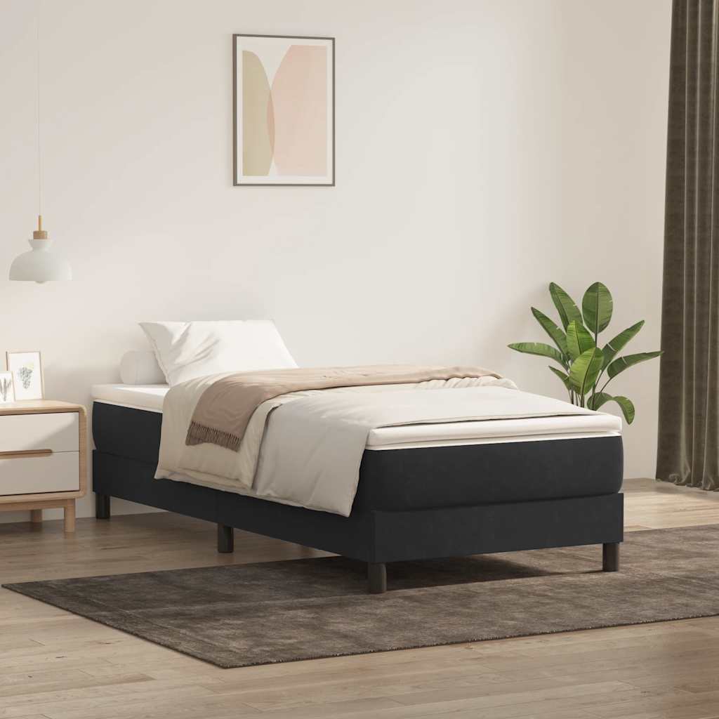 Boxspring zonder matras fluweel zwart 100x210 cm is nu te koop bij PeponiXL, paradijselijk wonen!