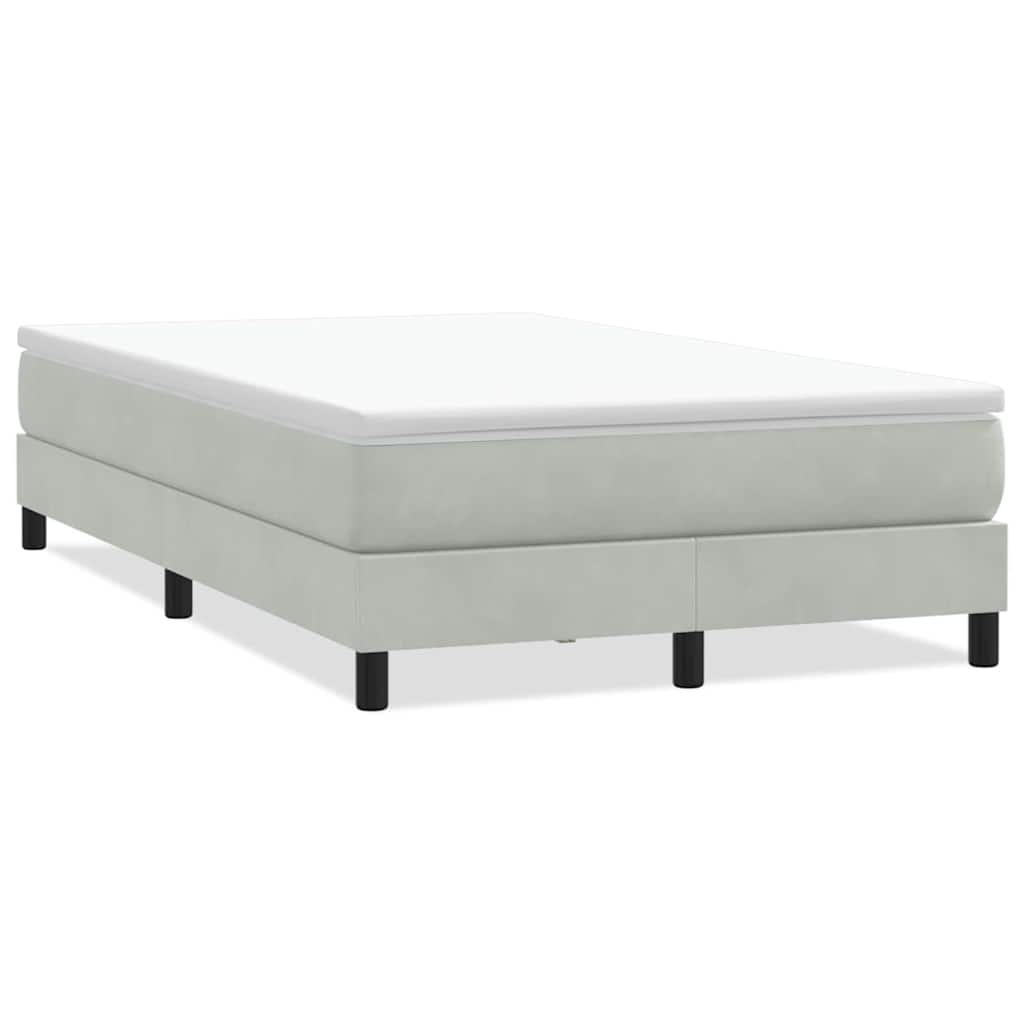 Boxspring zonder matras fluweel lichtgrijs 120x210 cm is nu te koop bij PeponiXL, paradijselijk wonen!