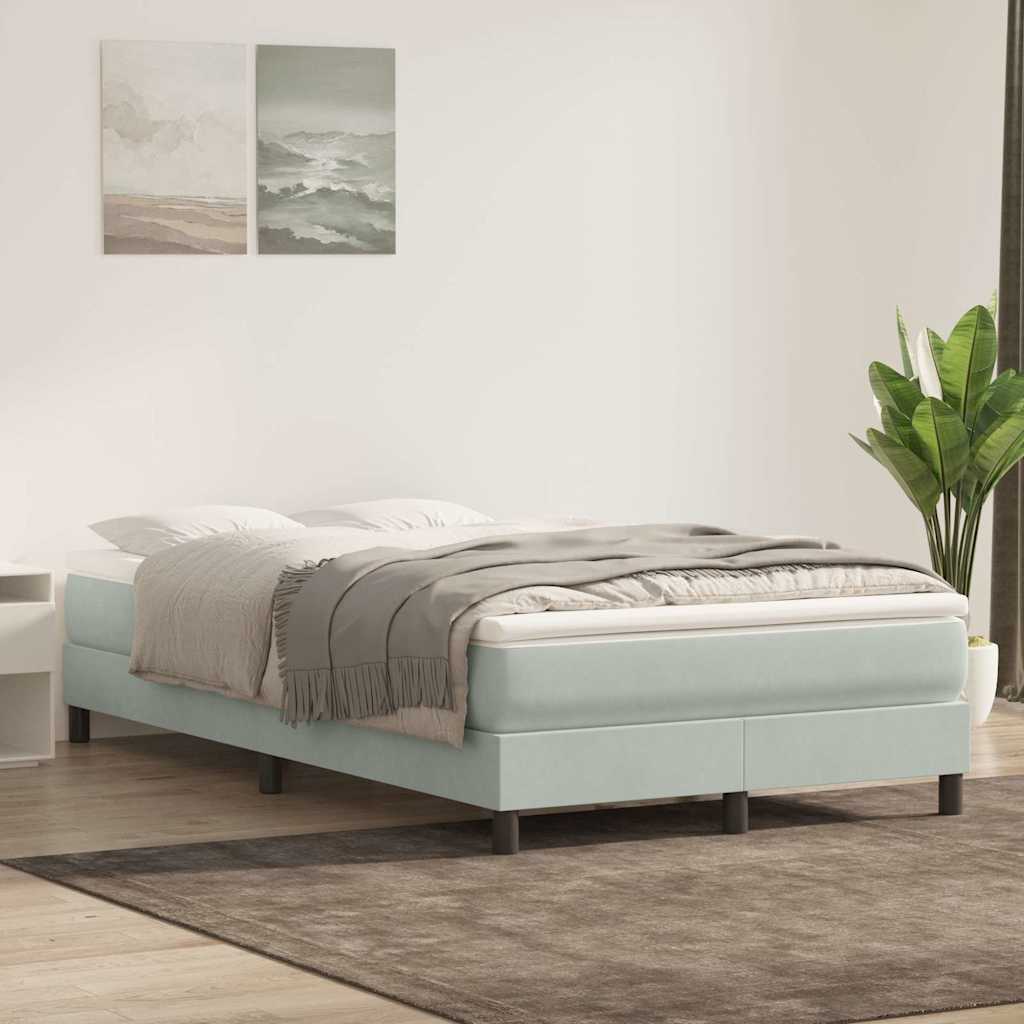 Boxspring zonder matras fluweel lichtgrijs 120x210 cm is nu te koop bij PeponiXL, paradijselijk wonen!