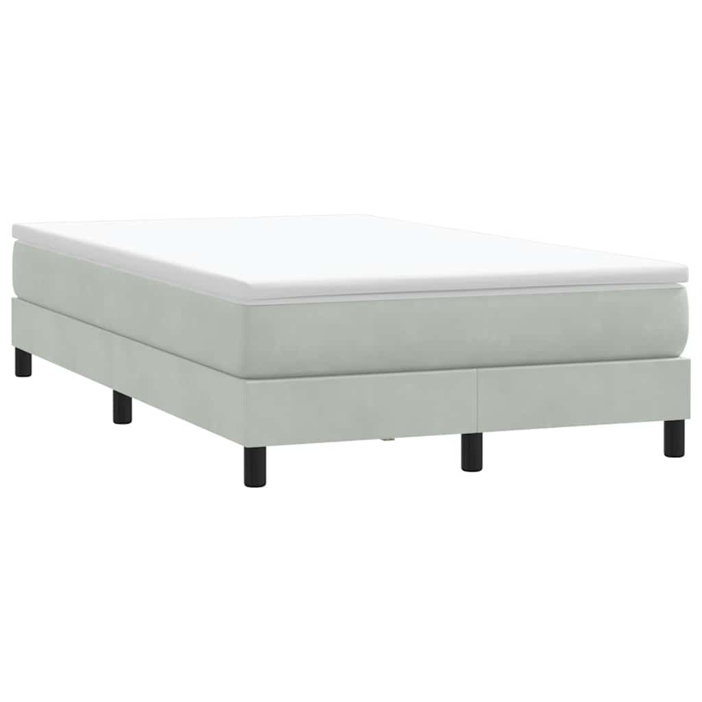 Boxspring zonder matras fluweel lichtgrijs 120x210 cm is nu te koop bij PeponiXL, paradijselijk wonen!