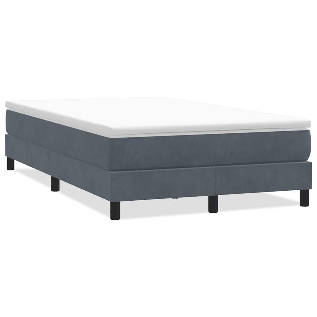 Boxspring zonder matras fluweel donkergrijs 120x210 cm is nu te koop bij PeponiXL, paradijselijk wonen!