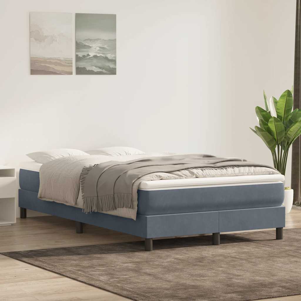Boxspring zonder matras fluweel donkergrijs 120x210 cm is nu te koop bij PeponiXL, paradijselijk wonen!