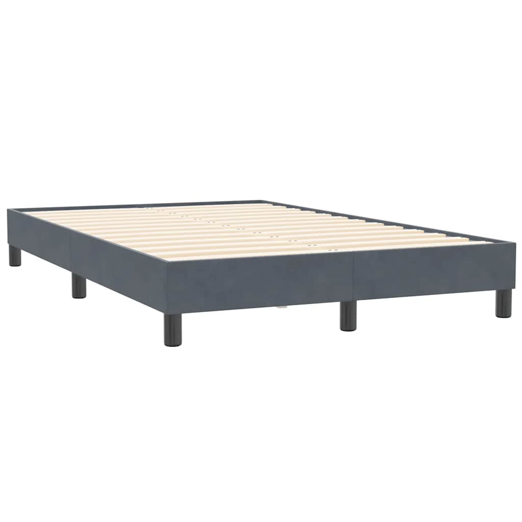 Boxspring zonder matras fluweel donkergrijs 120x210 cm is nu te koop bij PeponiXL, paradijselijk wonen!
