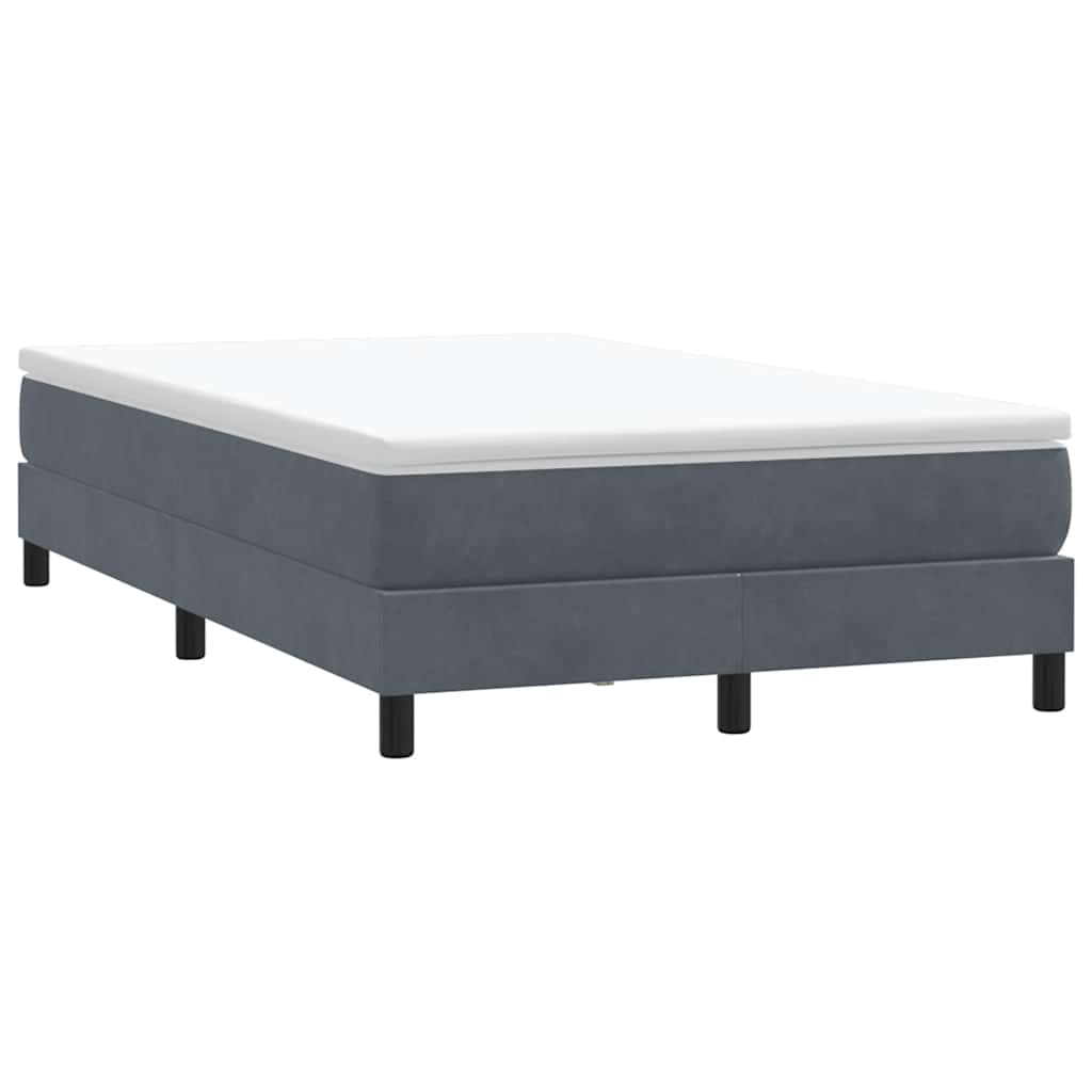 Boxspring zonder matras fluweel donkergrijs 120x210 cm is nu te koop bij PeponiXL, paradijselijk wonen!