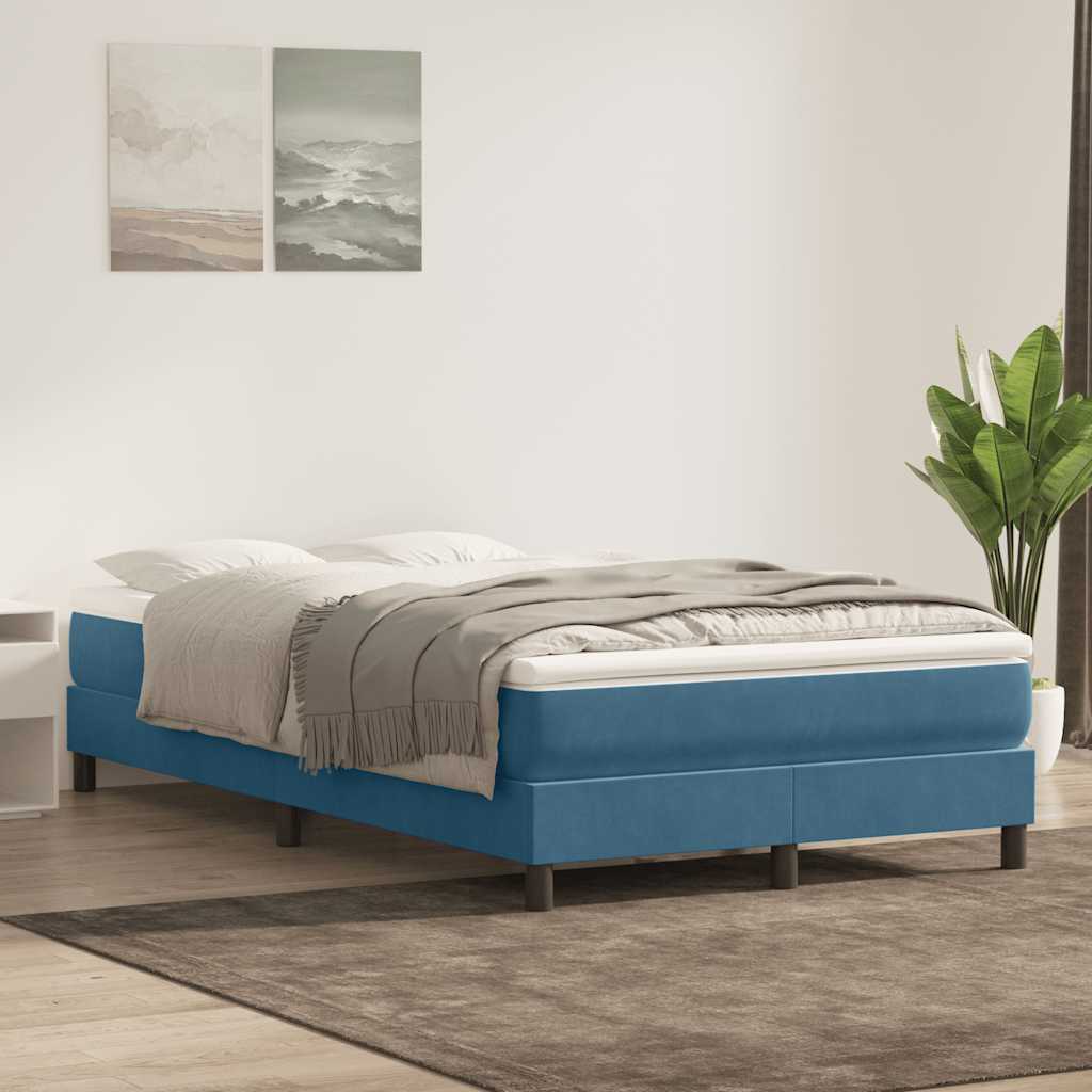 Boxspring zonder matras fluweel donkerblauw 120x210 cm is nu te koop bij PeponiXL, paradijselijk wonen!