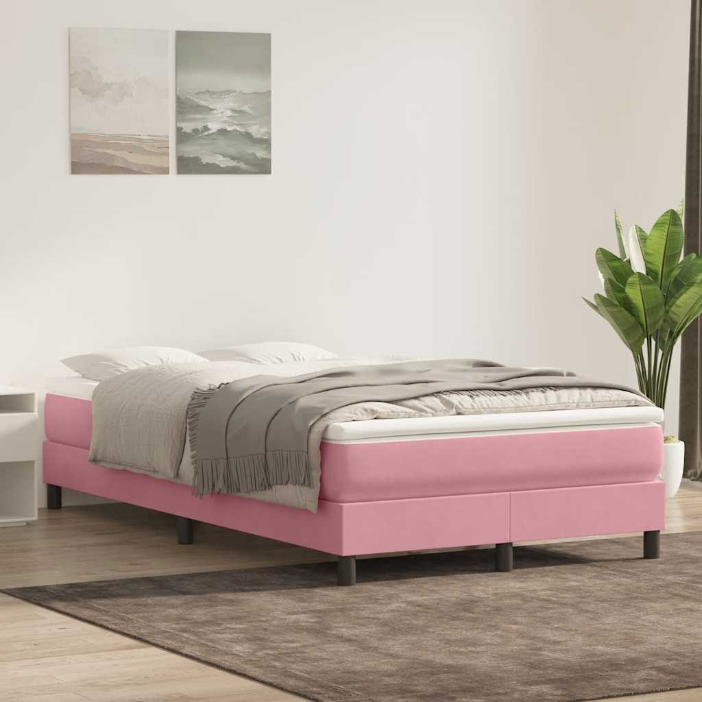 Boxspring zonder matras fluweel roze 120x210 cm is nu te koop bij PeponiXL, paradijselijk wonen!