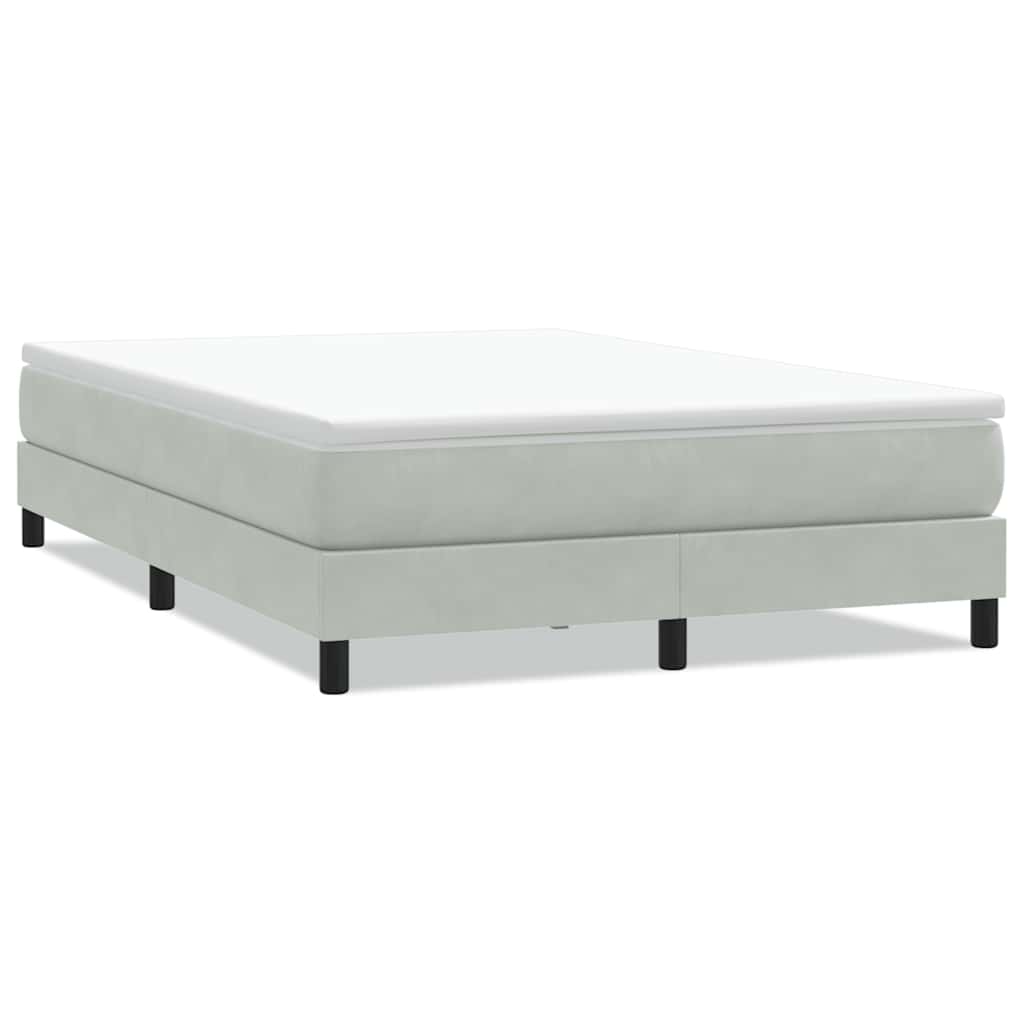 Boxspring zonder matras fluweel lichtgrijs 140x210 cm is nu te koop bij PeponiXL, paradijselijk wonen!