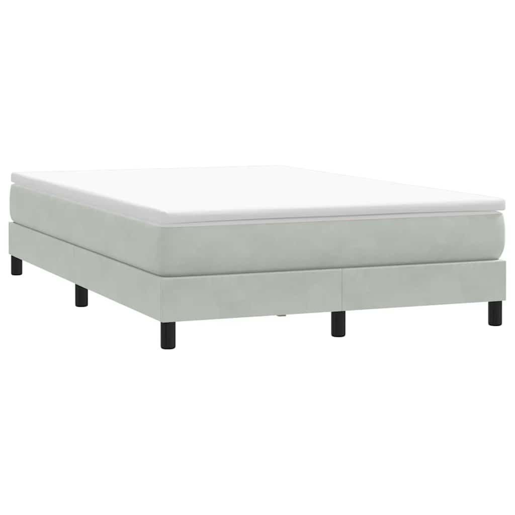 Boxspring zonder matras fluweel lichtgrijs 140x210 cm is nu te koop bij PeponiXL, paradijselijk wonen!
