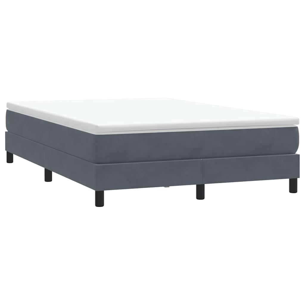 Boxspring zonder matras fluweel donkergrijs 140x210 cm is nu te koop bij PeponiXL, paradijselijk wonen!