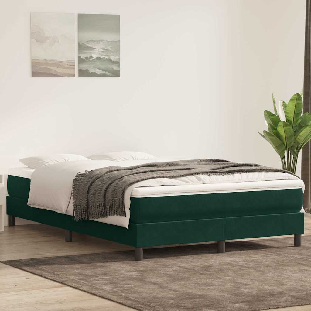 Boxspring zonder matras fluweel donkergroen 140x210 cm is nu te koop bij PeponiXL, paradijselijk wonen!