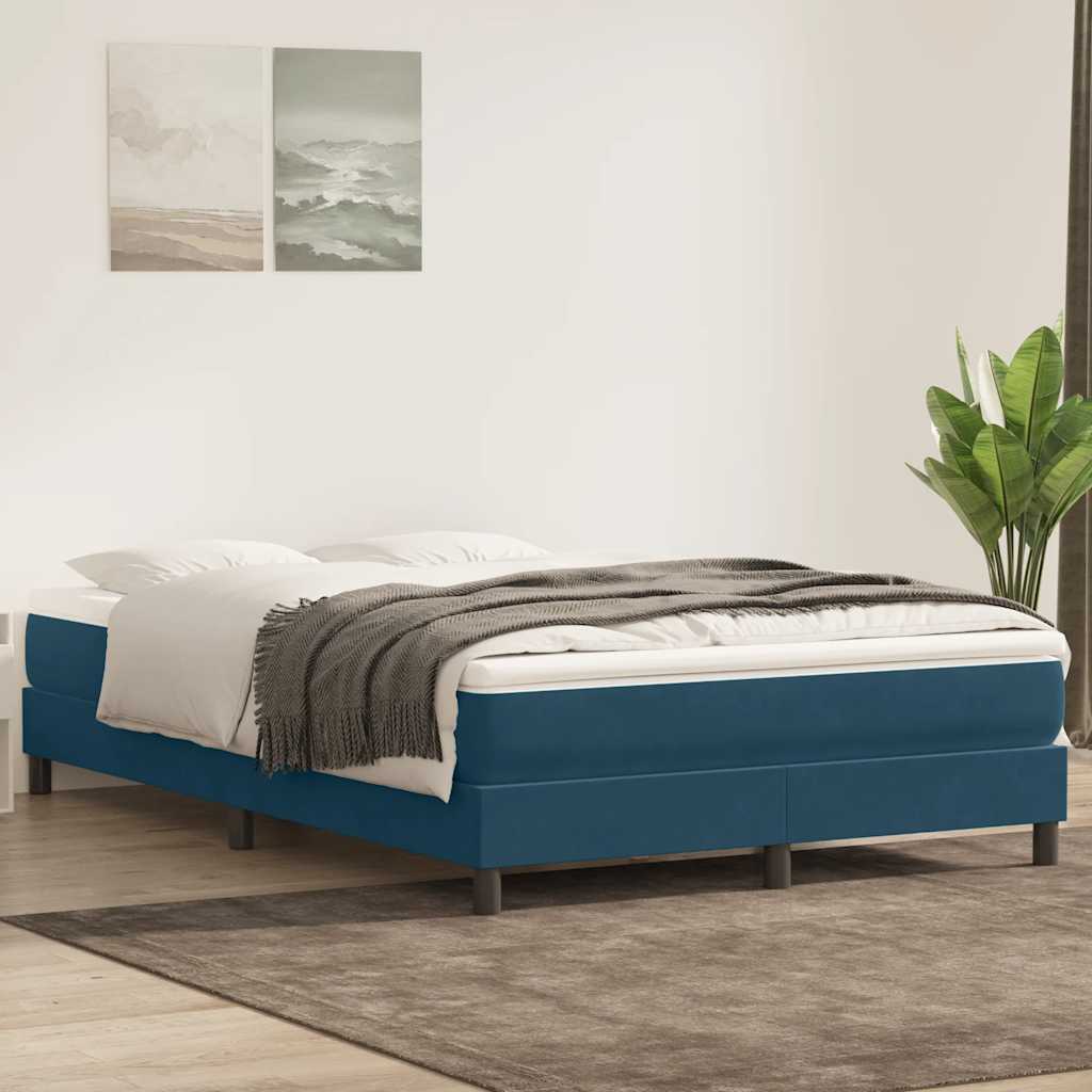 Boxspring zonder matras fluweel donkerblauw 140x210 cm