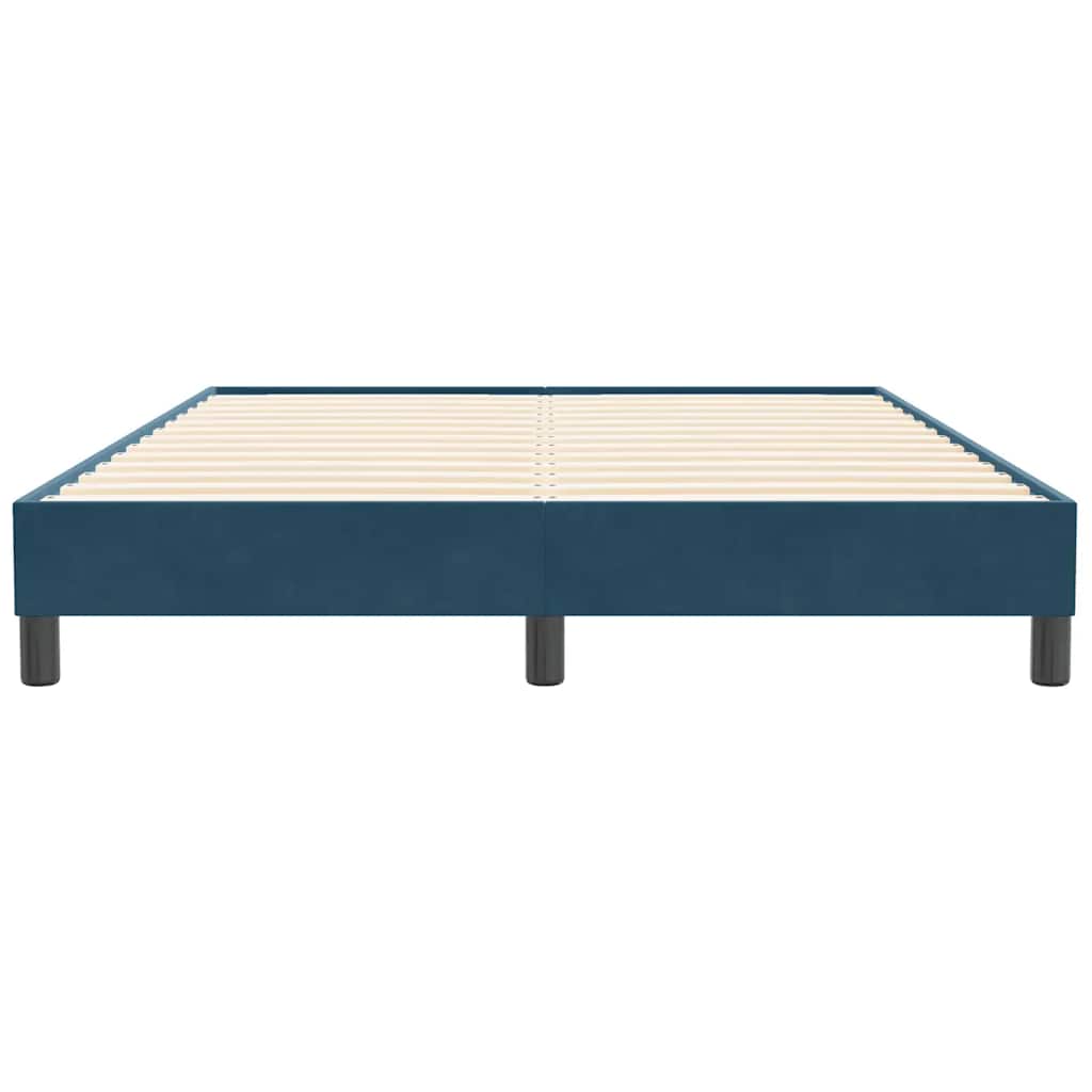 Boxspring zonder matras fluweel donkerblauw 140x210 cm