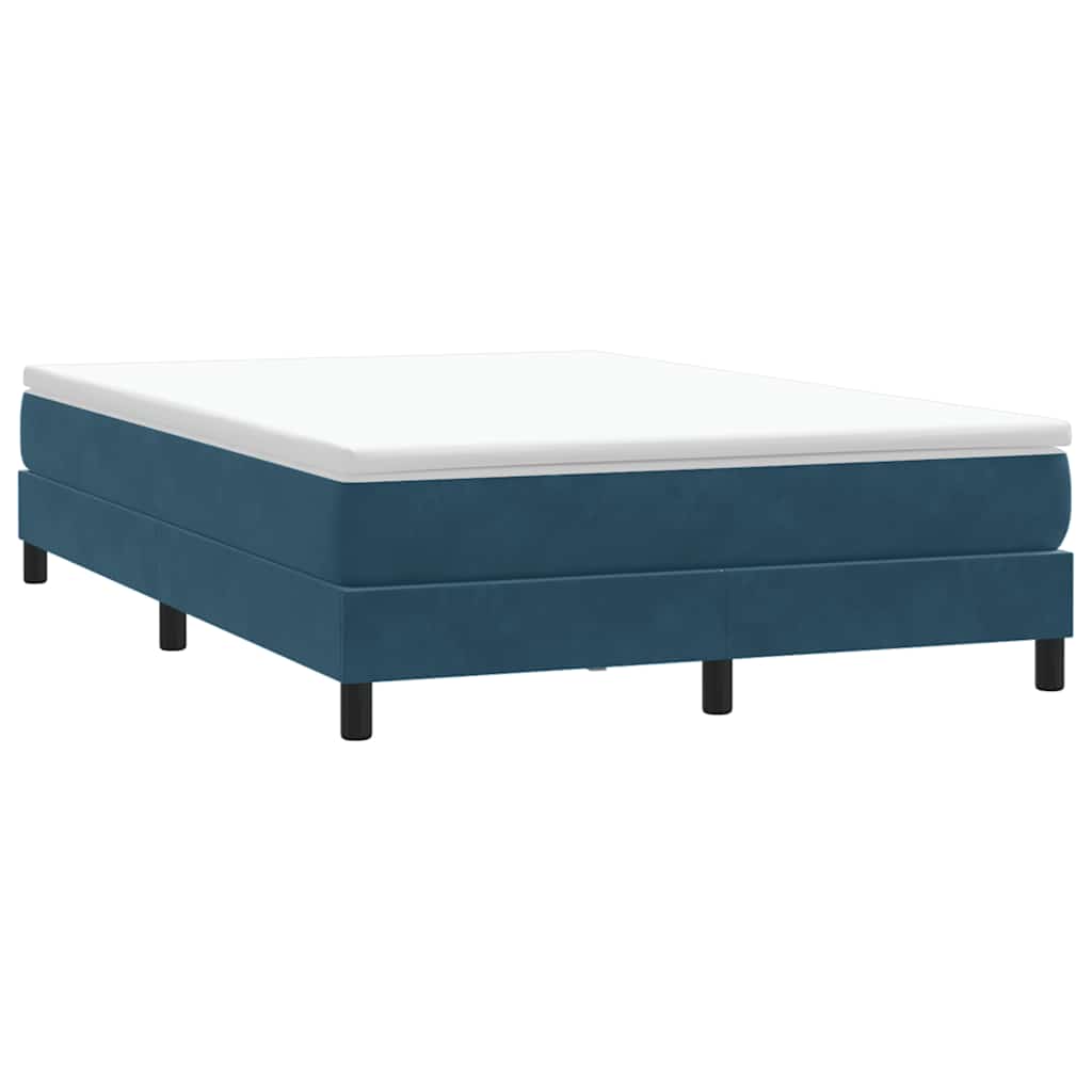 Boxspring zonder matras fluweel donkerblauw 140x210 cm