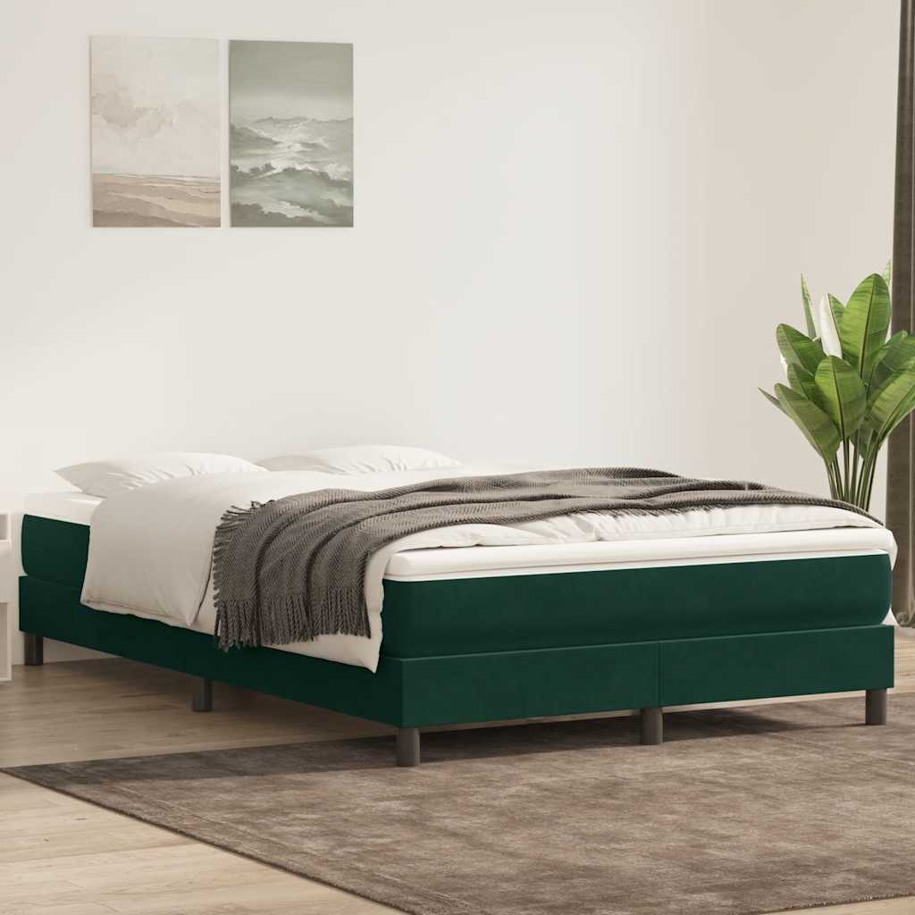 Boxspring zonder matras fluweel donkergroen 160x210 cm is nu te koop bij PeponiXL, paradijselijk wonen!