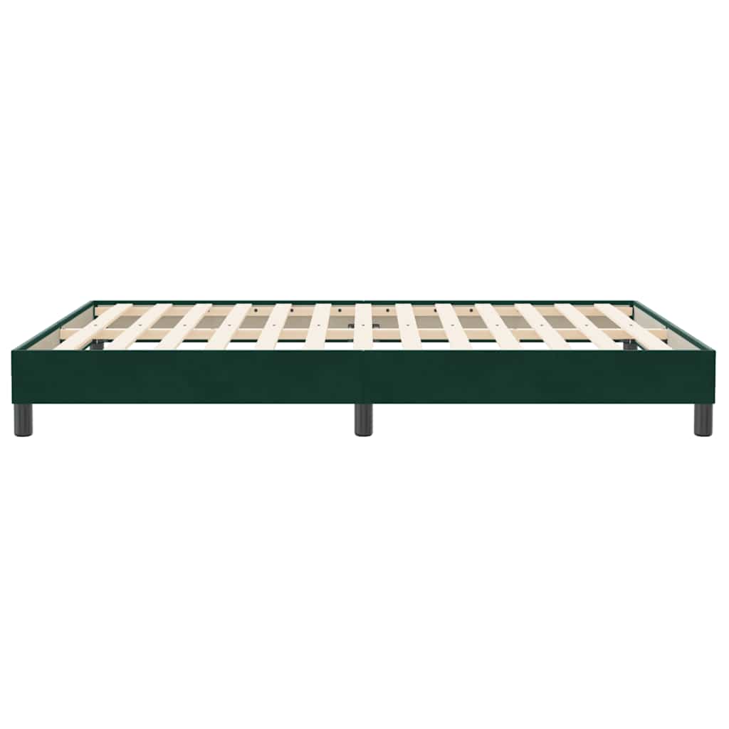 Boxspring zonder matras fluweel donkergroen 160x210 cm is nu te koop bij PeponiXL, paradijselijk wonen!