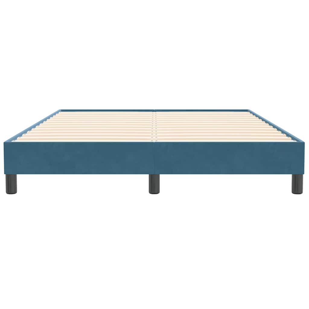 Boxspring zonder matras fluweel donkerblauw 160x210 cm is nu te koop bij PeponiXL, paradijselijk wonen!