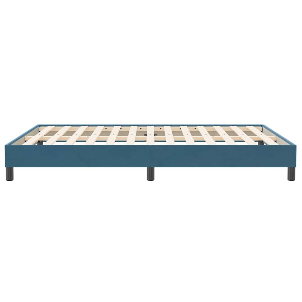 Boxspring zonder matras fluweel donkerblauw 160x210 cm is nu te koop bij PeponiXL, paradijselijk wonen!