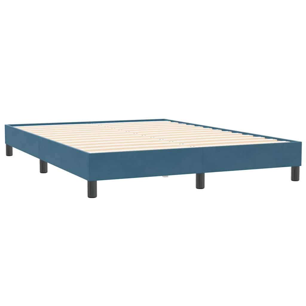 Boxspring zonder matras fluweel donkerblauw 160x210 cm is nu te koop bij PeponiXL, paradijselijk wonen!