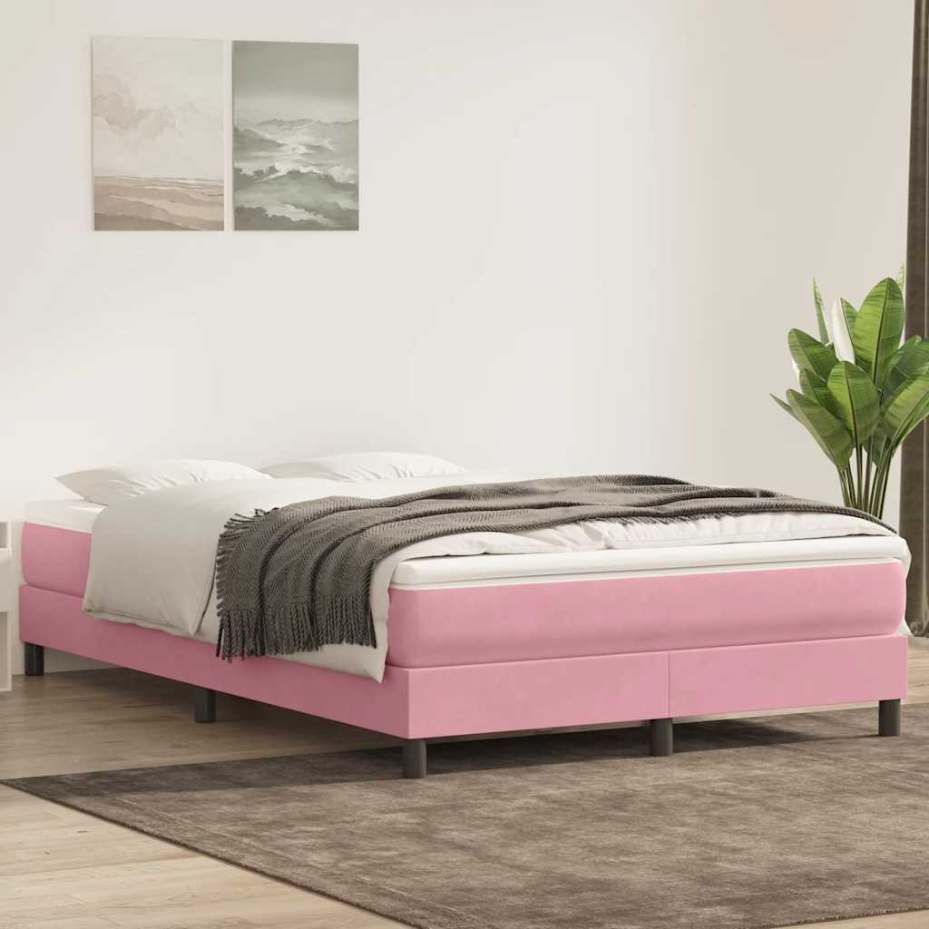 Boxspring zonder matras fluweel roze 160x210 cm is nu te koop bij PeponiXL, paradijselijk wonen!