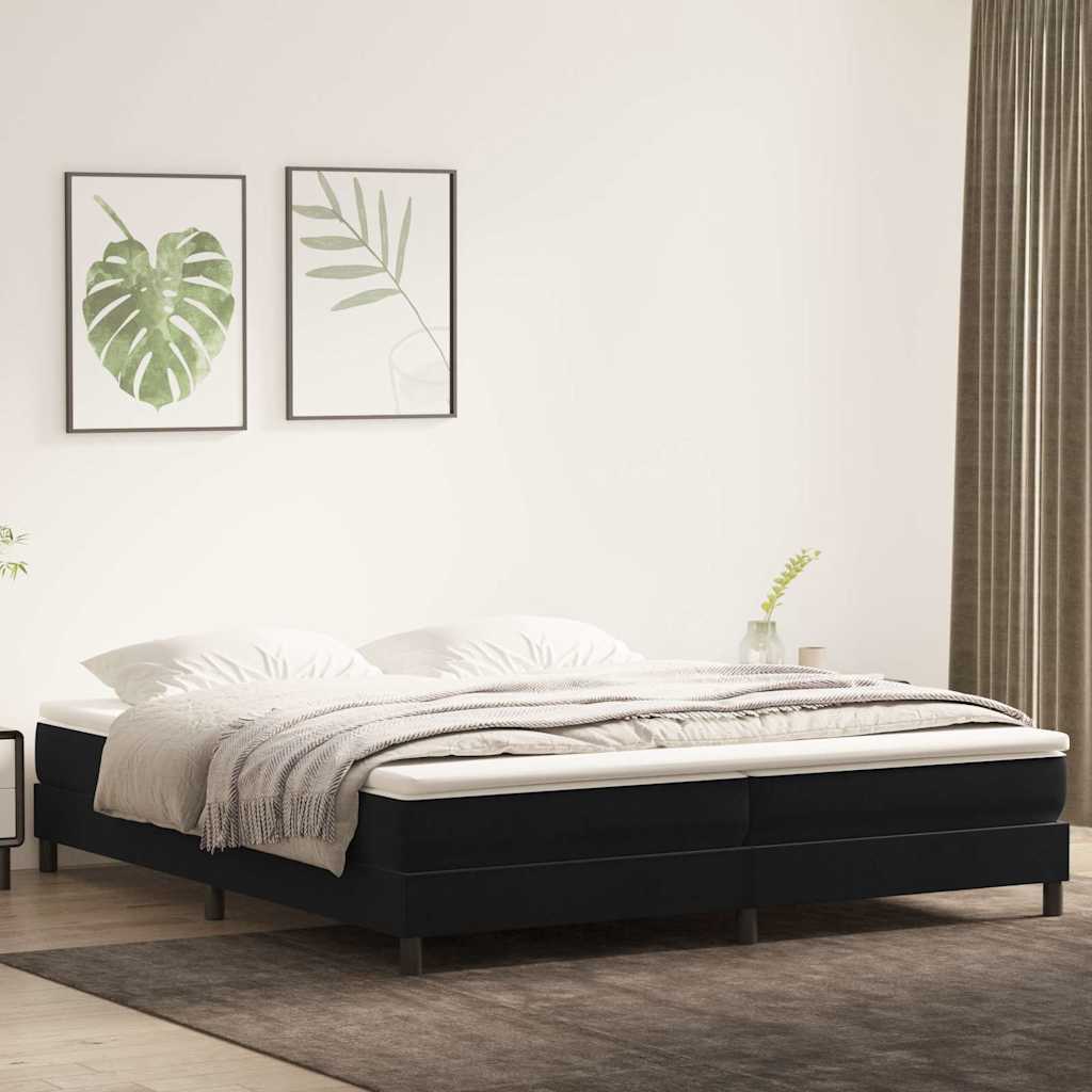 Boxspringbed zonder matras 200x210 cm fluweel zwart is nu te koop bij PeponiXL, paradijselijk wonen!