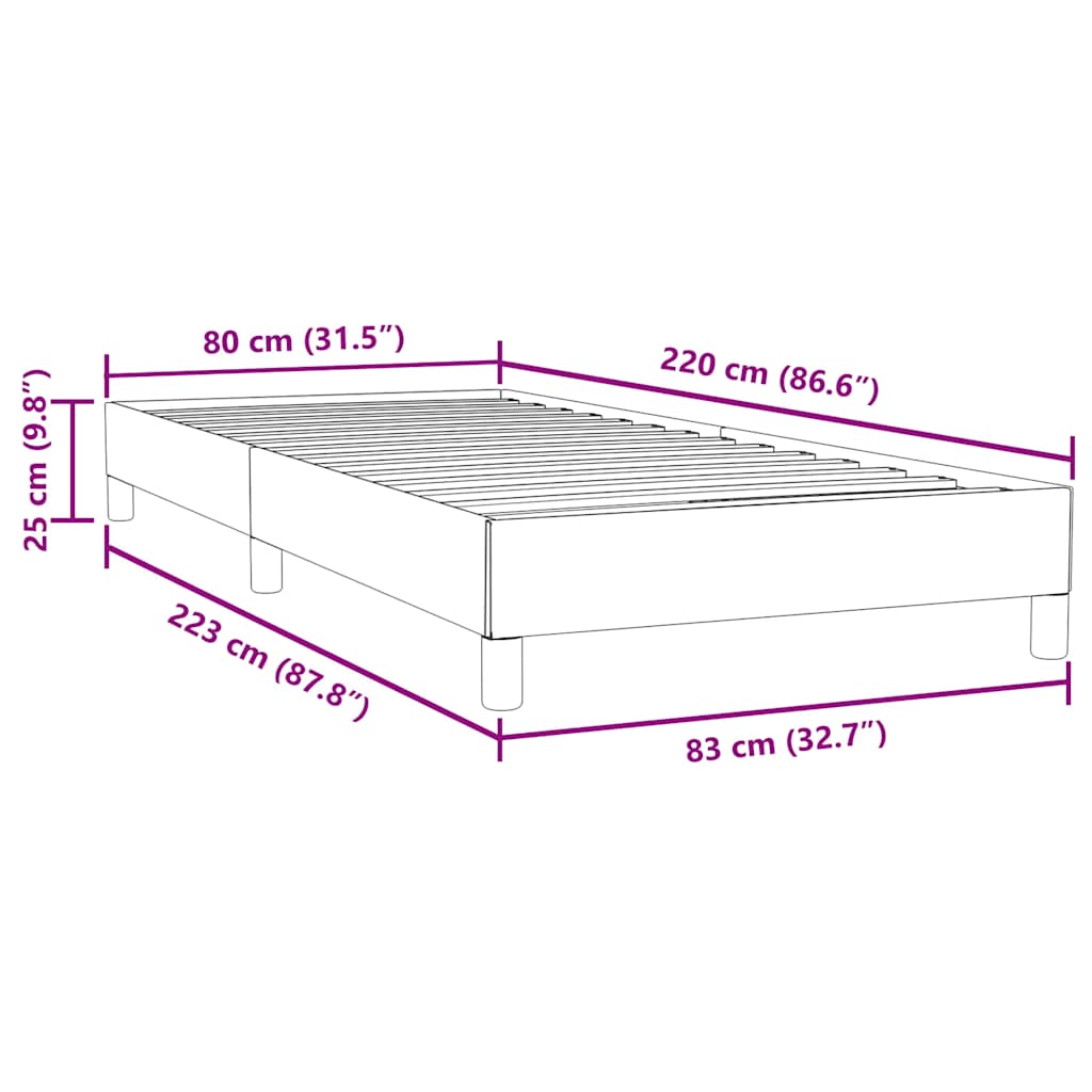 Boxspring zonder matras fluweel roze 80x220 cm is nu te koop bij PeponiXL, paradijselijk wonen!