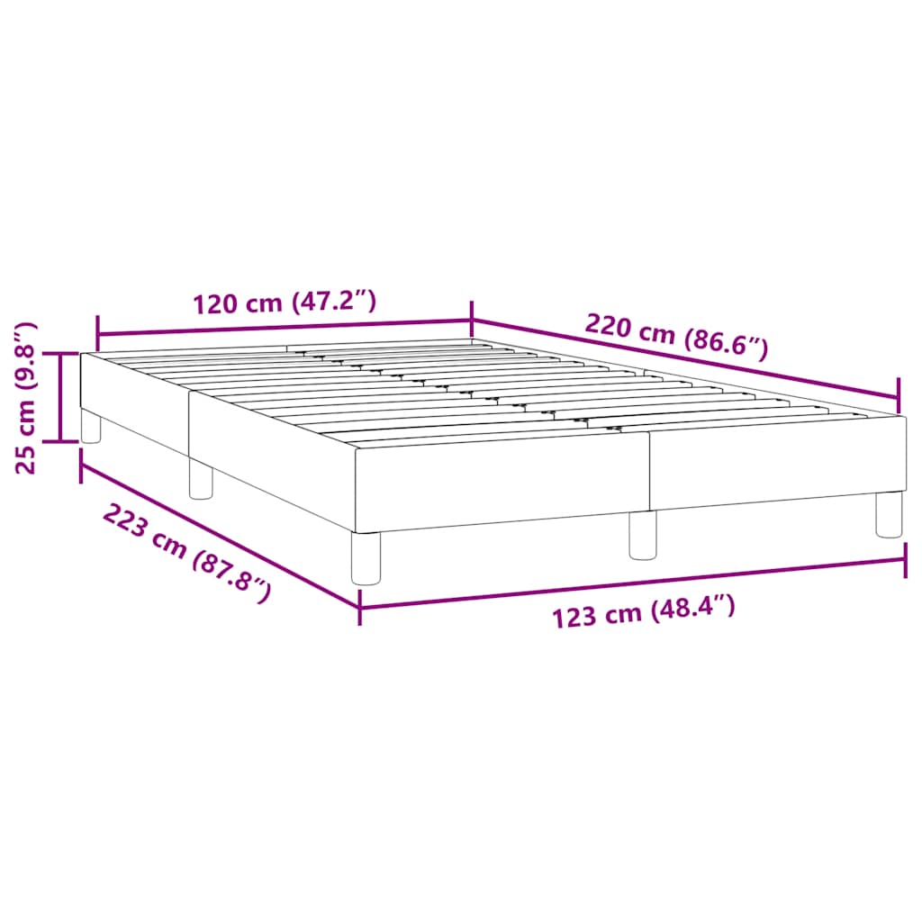 Boxspring zonder matras fluweel zwart 120x220 cm is nu te koop bij PeponiXL, paradijselijk wonen!