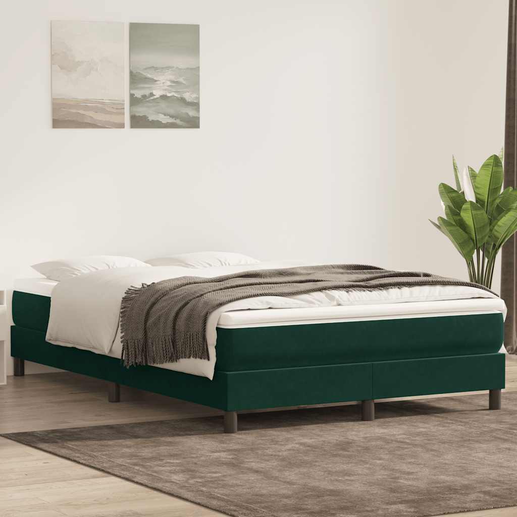 Boxspring zonder matras fluweel donkergroen 140x220 cm is nu te koop bij PeponiXL, paradijselijk wonen!