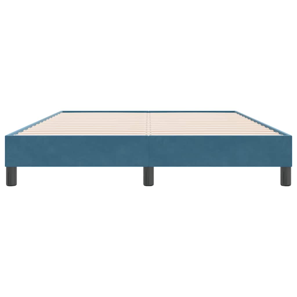 Boxspring zonder matras fluweel donkerblauw 140x220 cm is nu te koop bij PeponiXL, paradijselijk wonen!