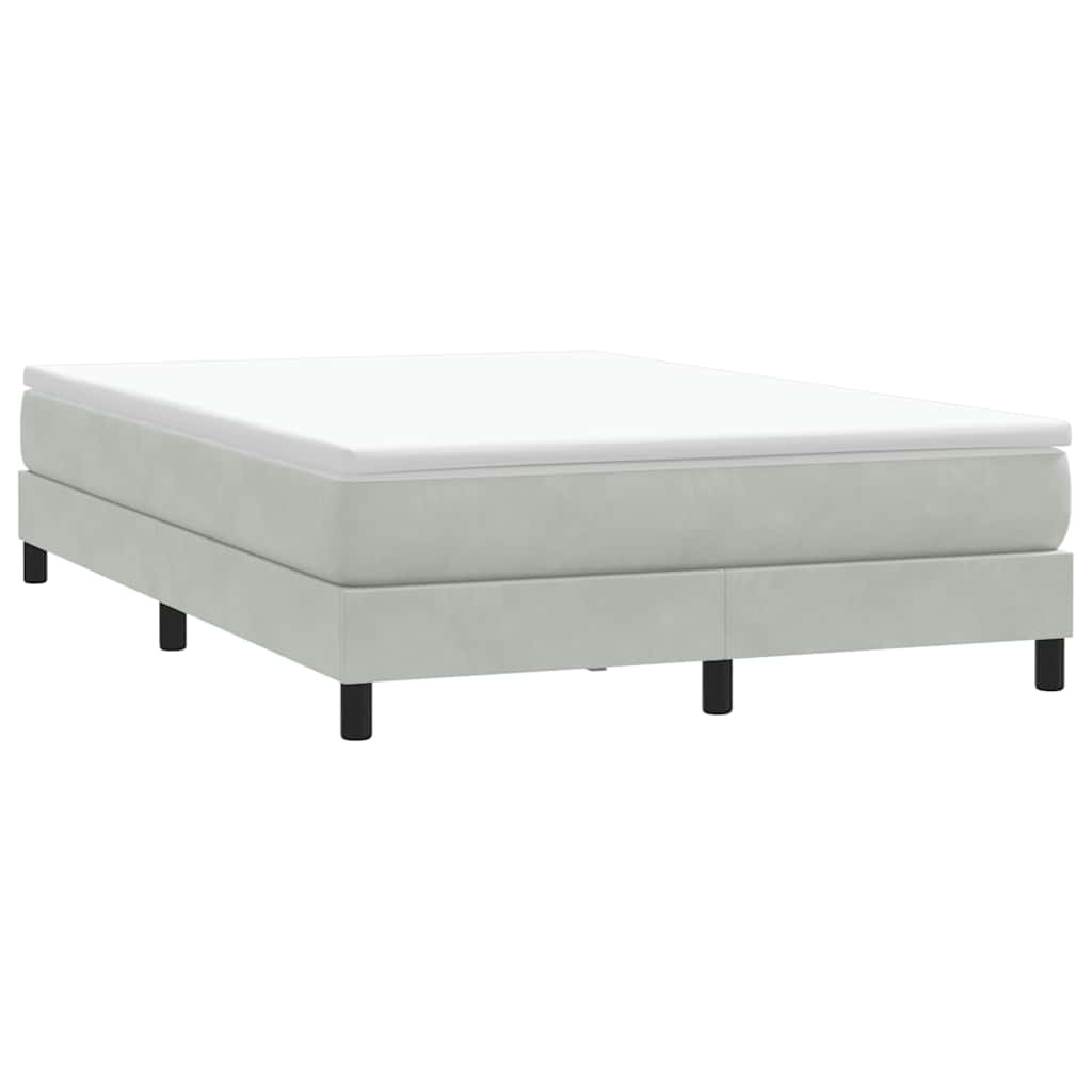 Boxspring zonder matras fluweel lichtgrijs 160x220 cm