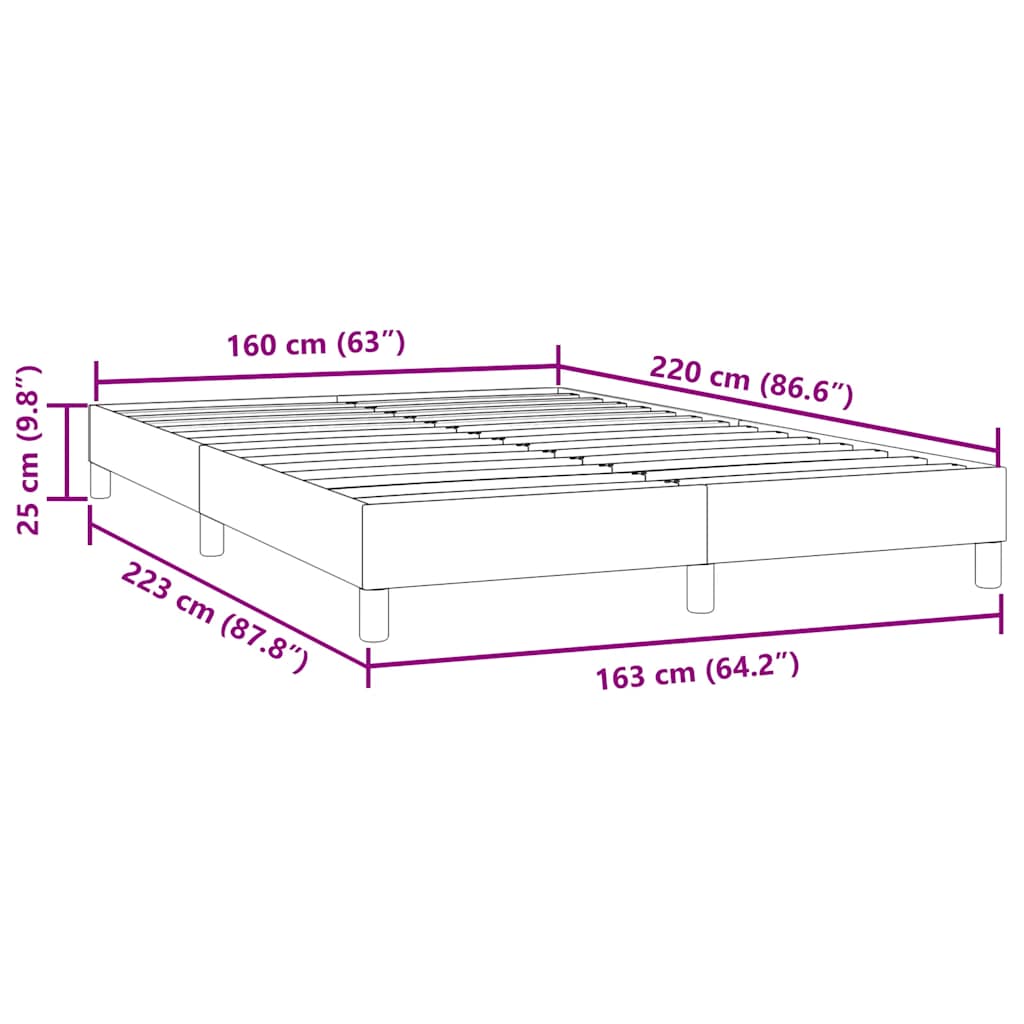 Boxspring zonder matras fluweel donkergrijs 160x220 cm is nu te koop bij PeponiXL, paradijselijk wonen!
