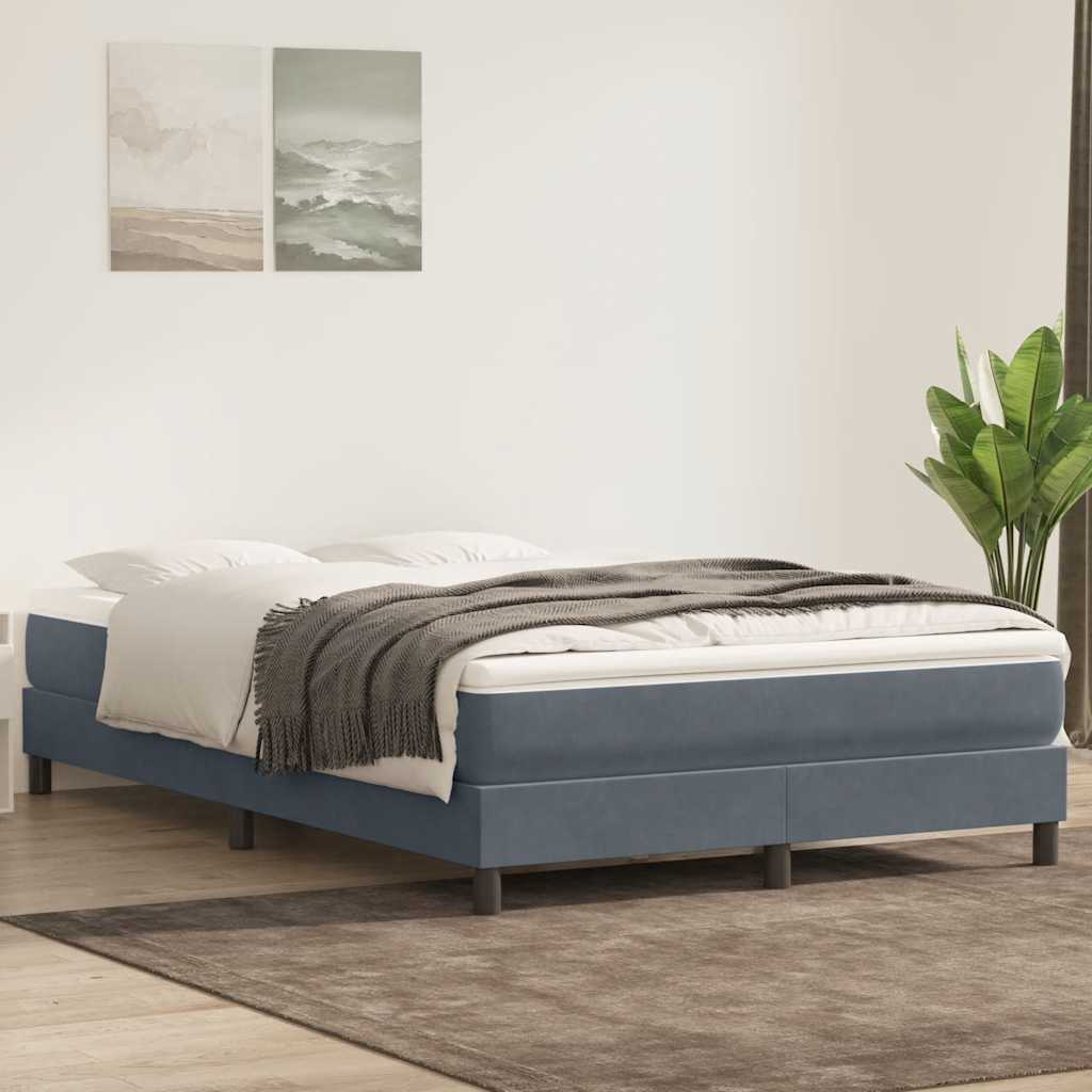 Boxspring zonder matras fluweel donkergrijs 160x220 cm is nu te koop bij PeponiXL, paradijselijk wonen!